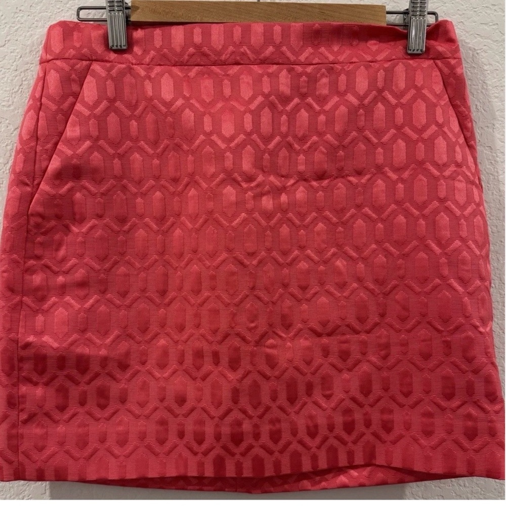 J. Crew Factory Coral Geometric Mini Skirt
